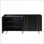 Armoires, noir minimaliste & amp; Armoire de rangement polyvalente dorée avec tablettes réglables, largeur 62,9 po | Panneau de particules et panneau de fibres à densité moyenne | Salon