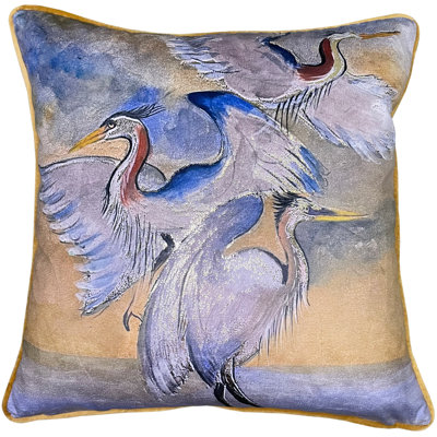 Brilon Abstract Blue Sqaure Throw Cushion