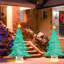 Arbre de Noël avec étoile lumineuse illuminée