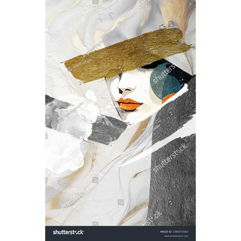 Art mural sur toile tendue Gilded Eyes, H 48 po x l 36 po x P 1,5 po