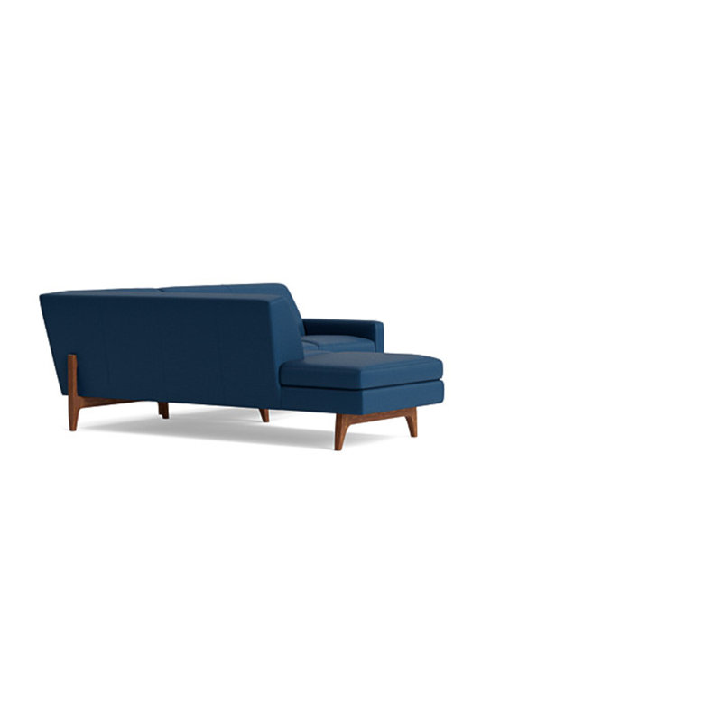 Tyler Sectional, Leather - Deep Blue, Left Hand Facing