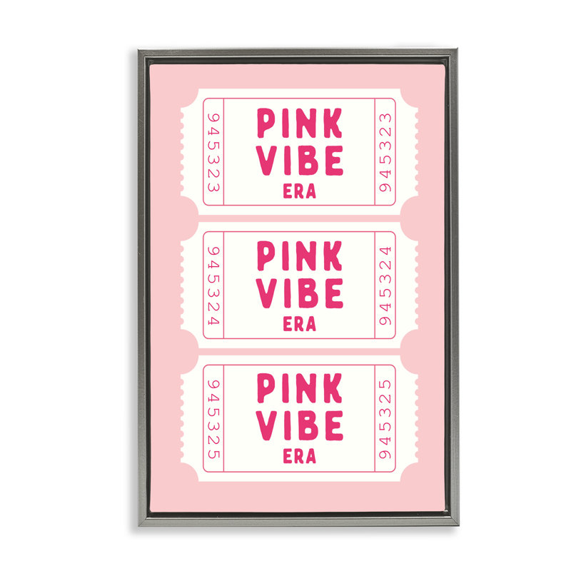 Cadre flottant Pink Vibe Era, design par lettré et doublé, H 25 po x l 17 po, Cadre flottant gris lustré