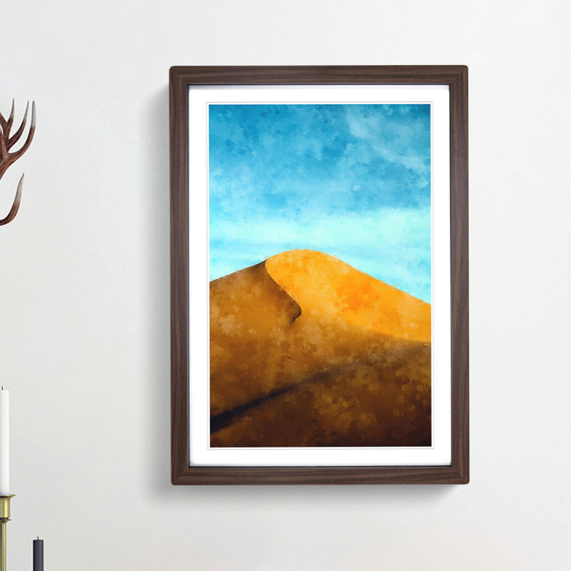Desert Sand Dune in Morocco - Picture Frame Painting Print, Walnut Framed, 33cm H x 24cm W x 2cm D
