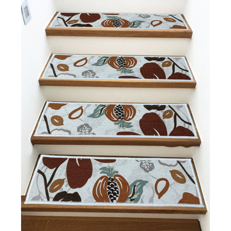 Tapis d'escalier de taille personnalisée par pouce de couleur unie lavable à la machine et antidérapant