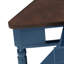 Petite table d'angle à 3 niveaux pour les espaces, pieds en bois massif de 33,8 po de long, finition bleu marine, plantes de rangement et objets de collection, surface imperméable, pas de trous de vis exposés
