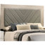 Grand lit moderne, finition crème, tête de lit tapissier gris, tête de lit classique-130576519