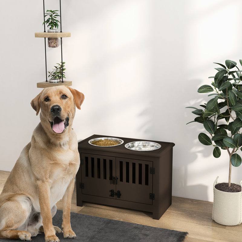 Large Elevated Dog Bowls In Colour. With Storage. 37l Capacity For Pet Supplies. Improves Digestion Canines With Cabinet Capacity. Facilitates Better Feeding Pets. For Breeds