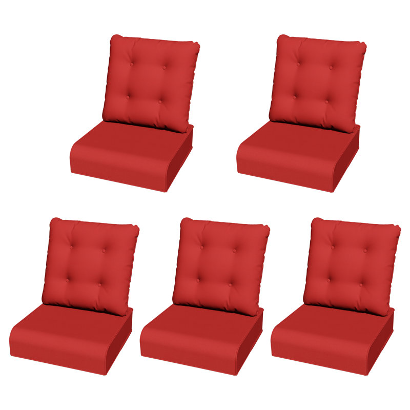 Coussins de chaise d'extérieur résistants aux intempéries en tissu d'oléfine beige, bleu, rouge et durable, résistants à l'eau et aux rayons UV pour les sièges d'extérieur
