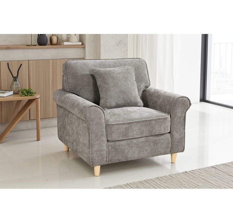 Alexxes Upholstered Armchair, Dark Grey