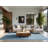 Soft Plush Fehrenbach July 4Th Modern & Contemporary Abstract Area Rug in Blue – SkyBlue Binding-1722283595
