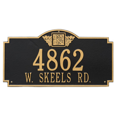 Monogram 2-Line Wall Address Plaque