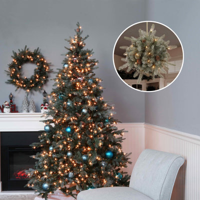 Frosted 90' Lighted Spruce Christmas Tree