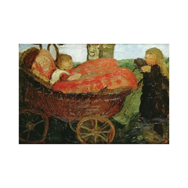 Little Girl Pushing A Pram, 1904 by Paula Modersohn-Becker - Wrapped Canvas Painting, 30.48cm H x 45.72cm W x 1.91cm D