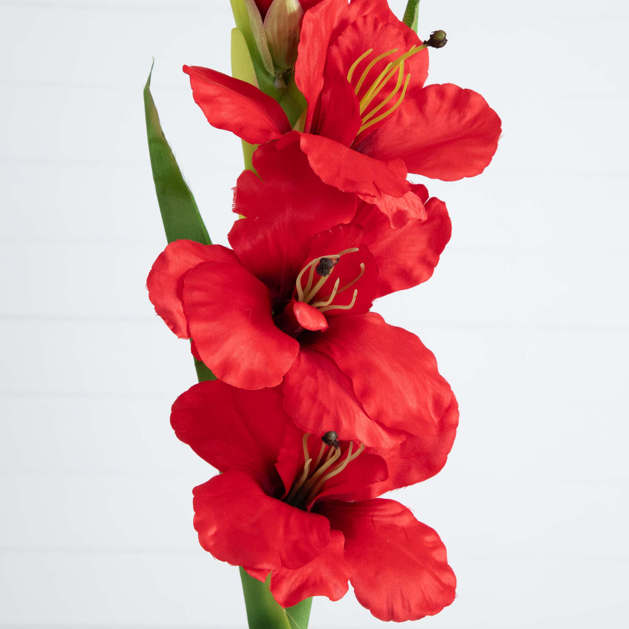 45in. Artificial Gladiolus Flower Stems, Set of 3, Red