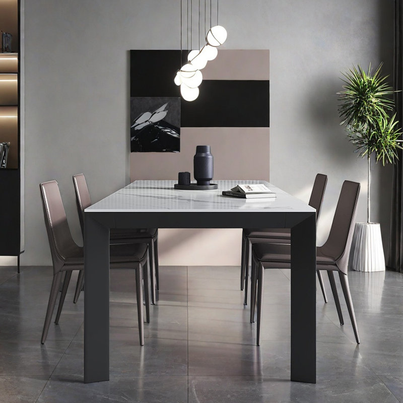 Modern simple home rectangular dining table sets, 29.5"H x 55.1"L x 31.5"W