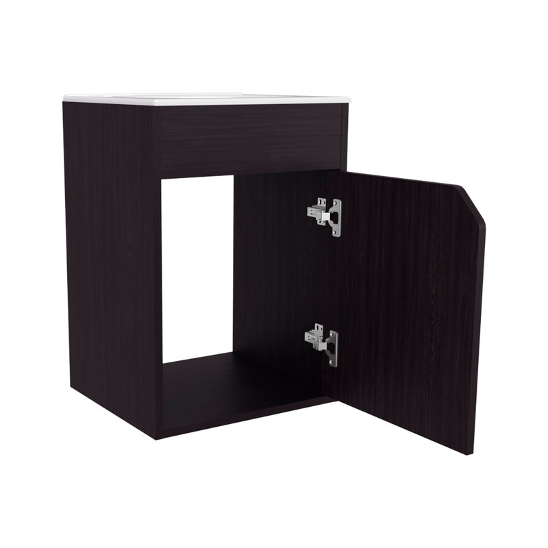 Bathroom Floating Vanity with a Door, Wenge