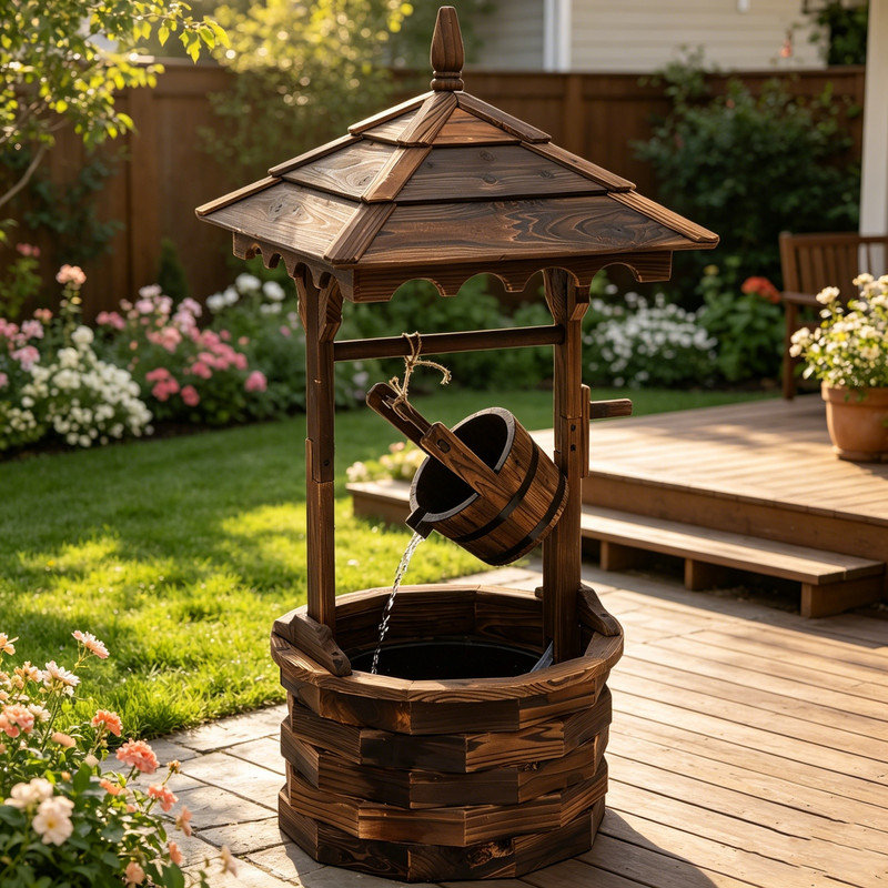 Wood Weather Resistant Urn Fountain