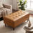 Faux Leather Ottoman Bench With Tufted Seat, Padded Upholstered Bench For Bedroom, Entryway, Dining Room-253473246