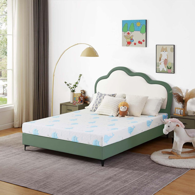 Highland Dunes Medium-Firm Gel Memory Foam Mattress With Whales Pattern, Full, 6"