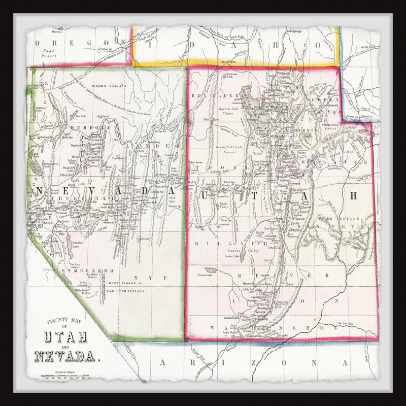 «Utah Nevada II», reproduction sur papier encadrée, H 18 po x l 18 po x P 1,5 po