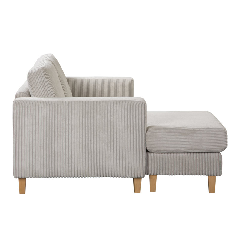 Ladarien Corner Sofa, Creme, Beech, Right Hand Facing