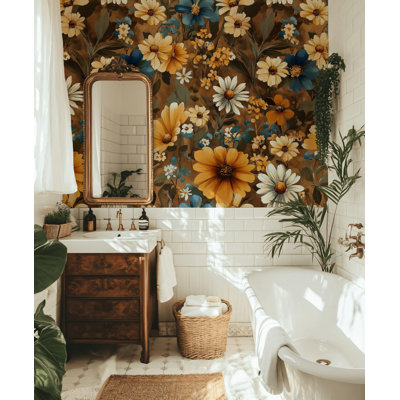 Papier peint floral Earthy Daisy