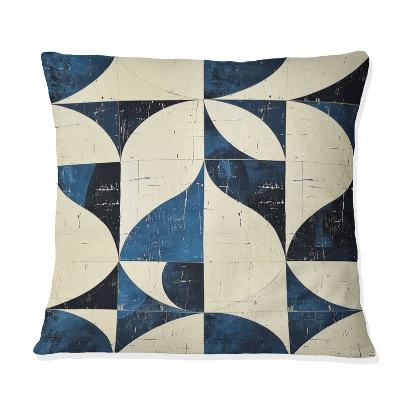 Coussin ivoire Midcentury Shapes II - Midcentury, H 16 po x l 16 po