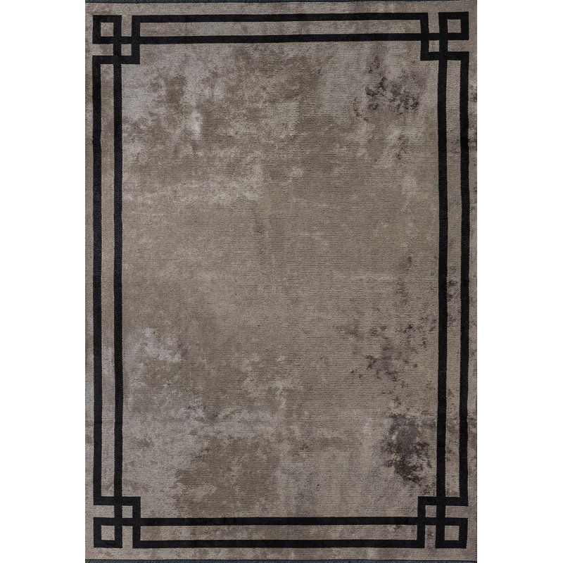 Contemporain uni avec bordure, Rectangle 7 pi 10 po x 11 pi 2 po