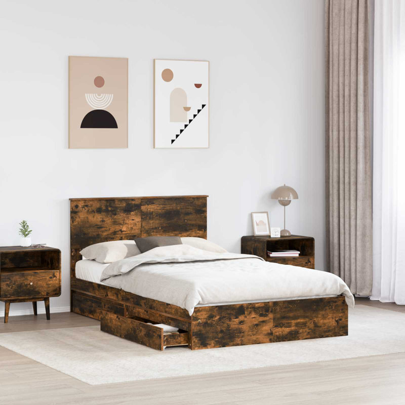 Bed, Smoked Oak, Double (4'6)