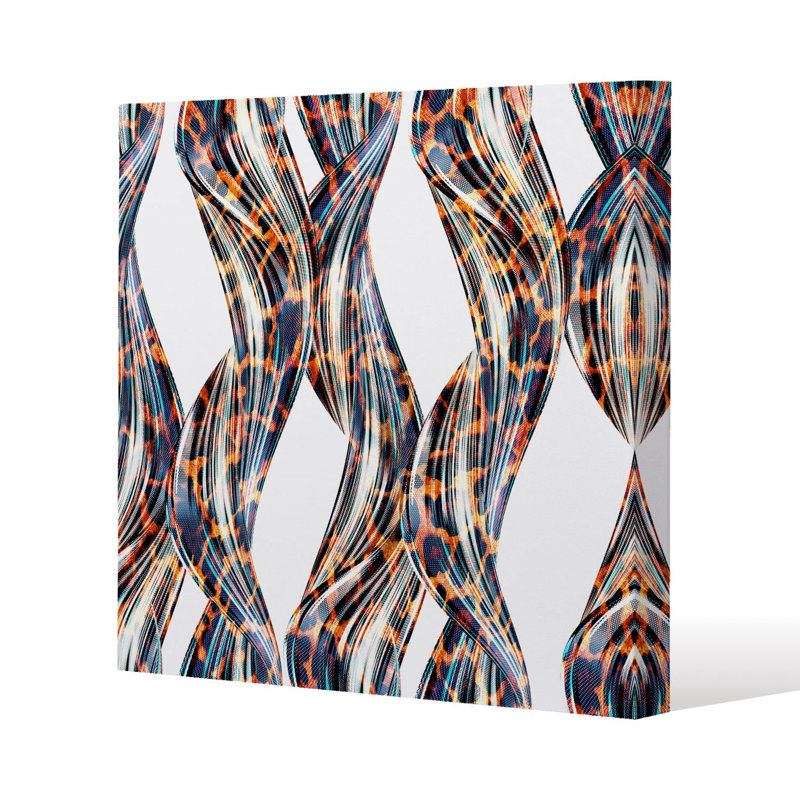 Snake & Leopard Skin Slim Style Canvas Print, 15mm Slim Real wood., 20 cm H x 20 cm W