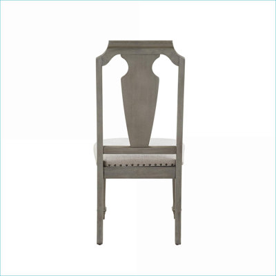 Ensemble de 2 chaises d'appoint de salle à manger rembourrées en lin beige, finition chêne vieilli pour adultes Zumala