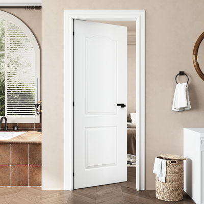 28" x 80" 2-Panel Molded Slab Doors Interior, as Prehung Door or Barn Door or Pocket Door or French Door or Sliding Door Slab for Pantry, Laundry, Bedroom, Paintable & Waterproof, Door Panel w/o Borehole or Hinges