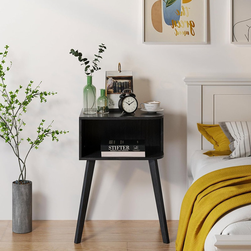 Table de chevet noire, petite table de chevet pour petits espaces, table de ...