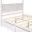 Lit plateforme double à baldaquin, aucun sommier requis, blanc brossé, avec 2 tiroirs pour un espace de rangement en bois massif