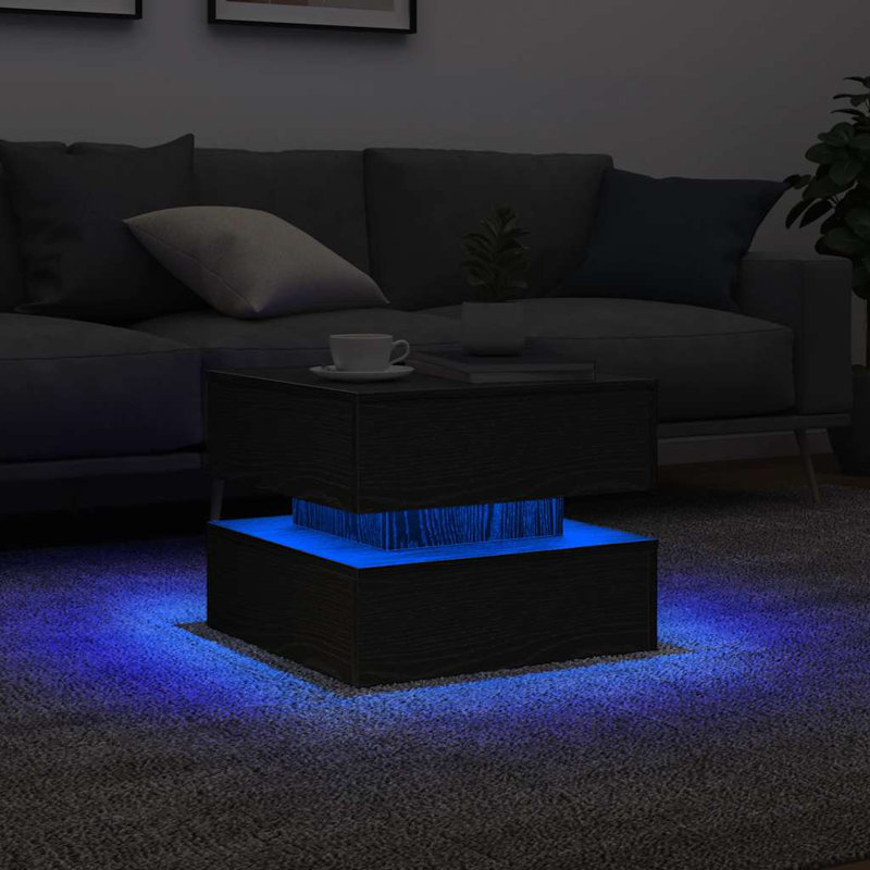Caylen Block Coffee Table, Black Oak