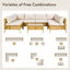 Ensemble de conversation modulaire en osier pour patio 7 pièces