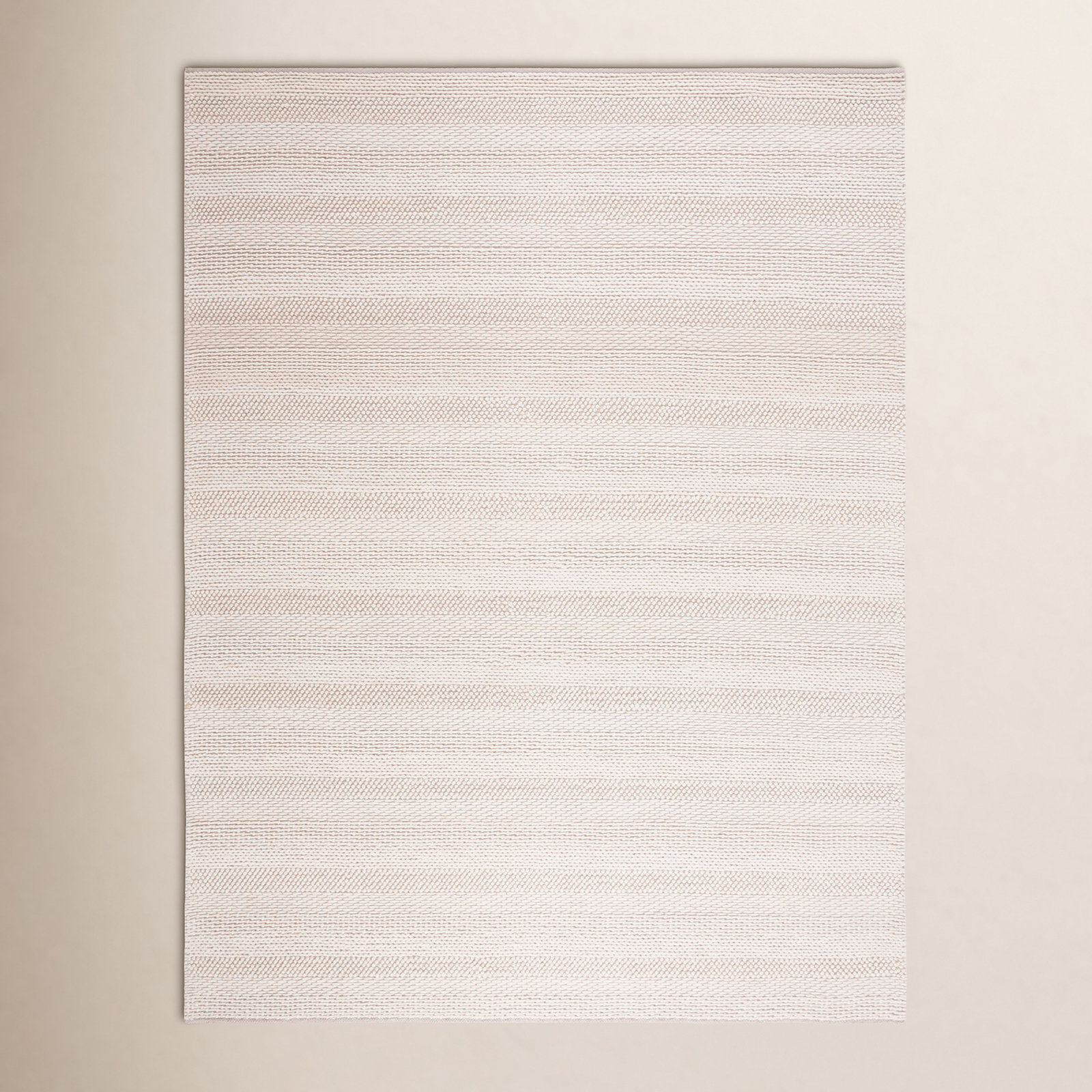 Daisy Ivory Hand-Woven Striped Rug, Rectangle 4' x 6'