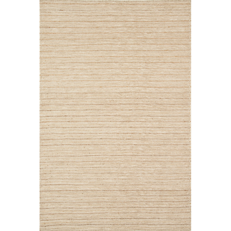 Tapis beige tissé à plat en jute / sisal / laine Ginnie, Rectangle 10 pi x 14 pi