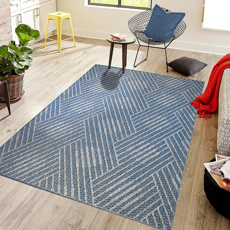 Tapis d'intérieur / extérieur à motif géométrique contemporain Jovanni, Rectangle 8 pi x 10 pi
