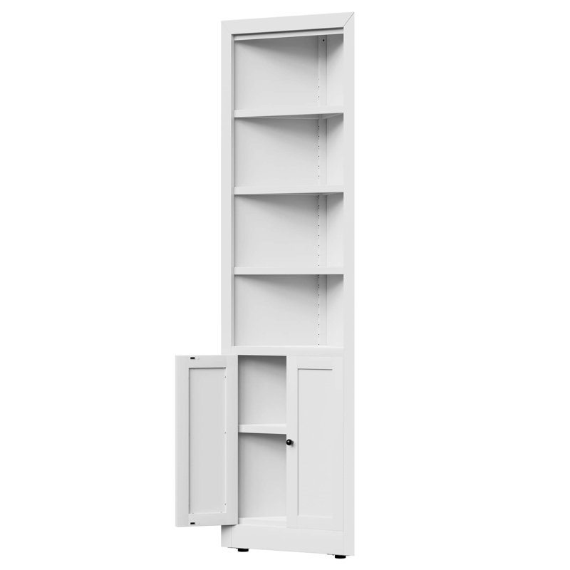 Space-Saving Corner Storage Cabinet with Adjustable Shelves