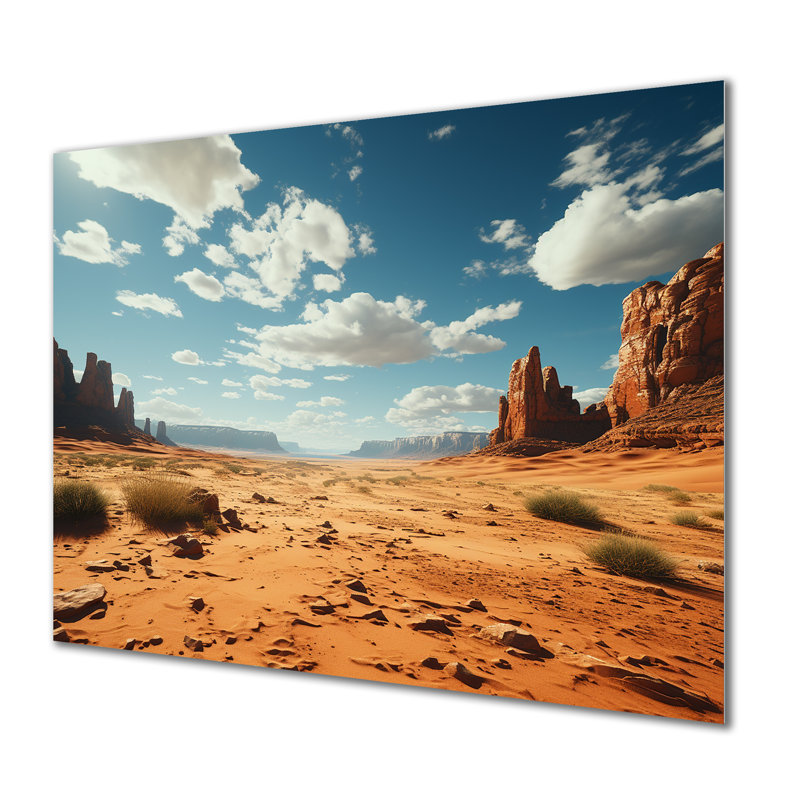 «Arid Horizon On Nevada Desert I», art mural en métal Canyon and Desert, H 30 po x l 40 po x P 1,5 po