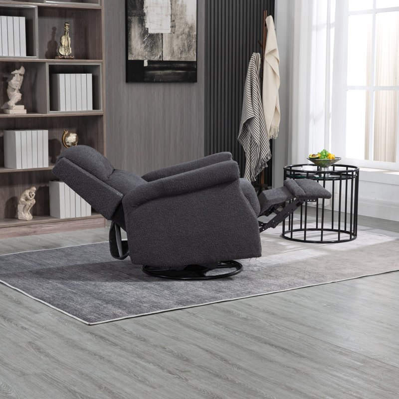 Chaise de loisir pivotante à 360 degrés, Noir