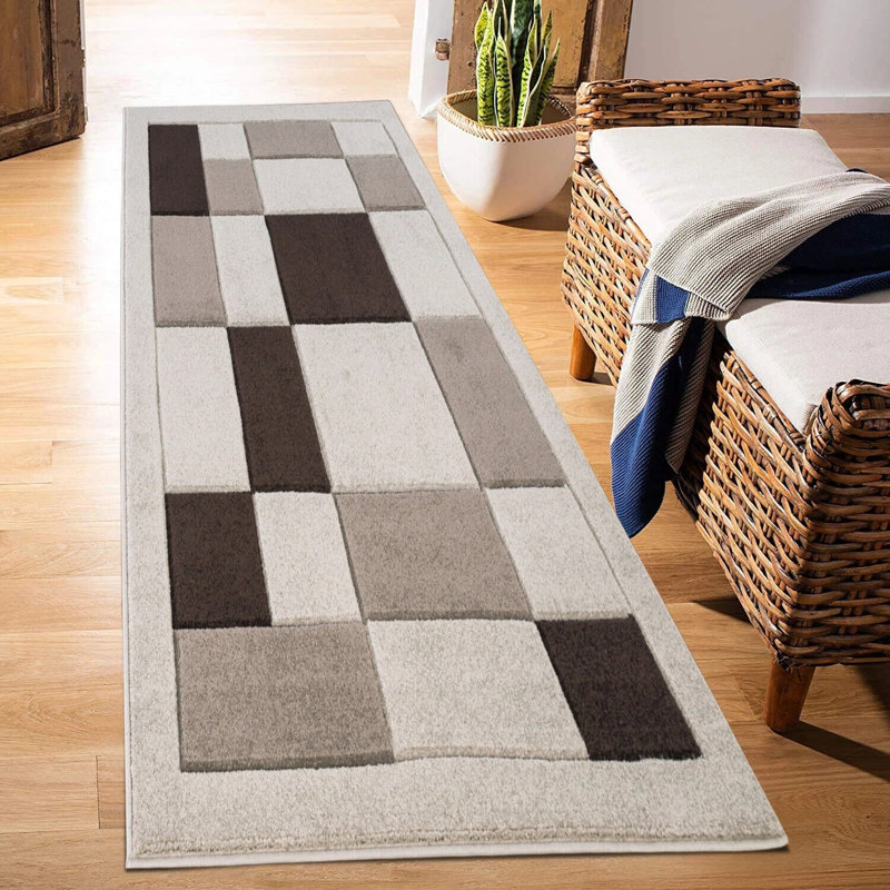 Havana Geometric Beige Brown Large Rugs – Modern Living Room Carpet, Bedroom & Hallway Runner | Soft, Non-Shedding, Stain Resistant Floor Mat