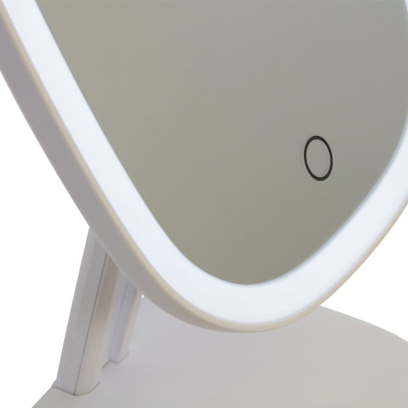 Miroir de maquillage tactile avec lumière DEL et base amovible, système d'alimentation double, capteur tactile, Or champagne