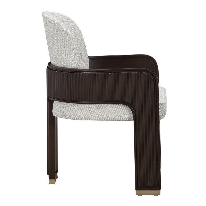 West Kensington Dining Arm Chair - Sea Salt Caramel, Espresso Wood