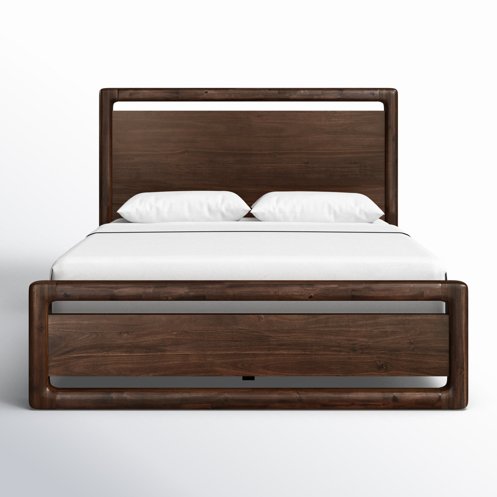 Rosy Solid Wood Bed, Full