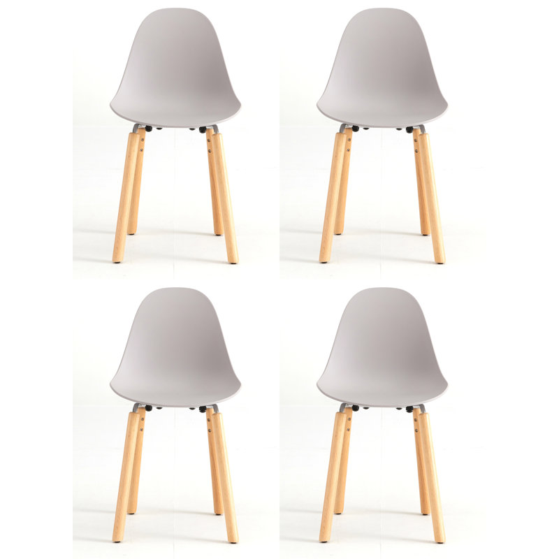 TA Side & Dining Chair (Set of 4), Cool Gray/Natural
