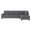 Modern Sofa 3-Piece Sectional Reversible Sofa Chaise Storage Ottoman Tufted Microfiber Upholstered Drop-Down Cup-Holder Wood Frame