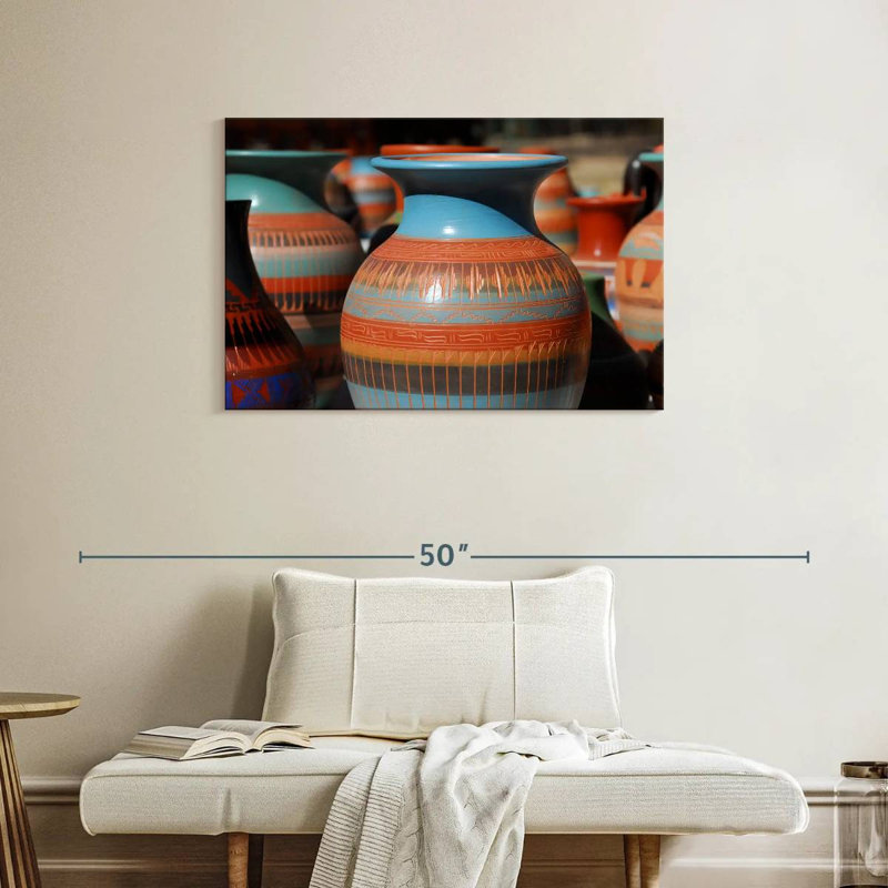Senne Native American Pottery, 24" H x 36" W