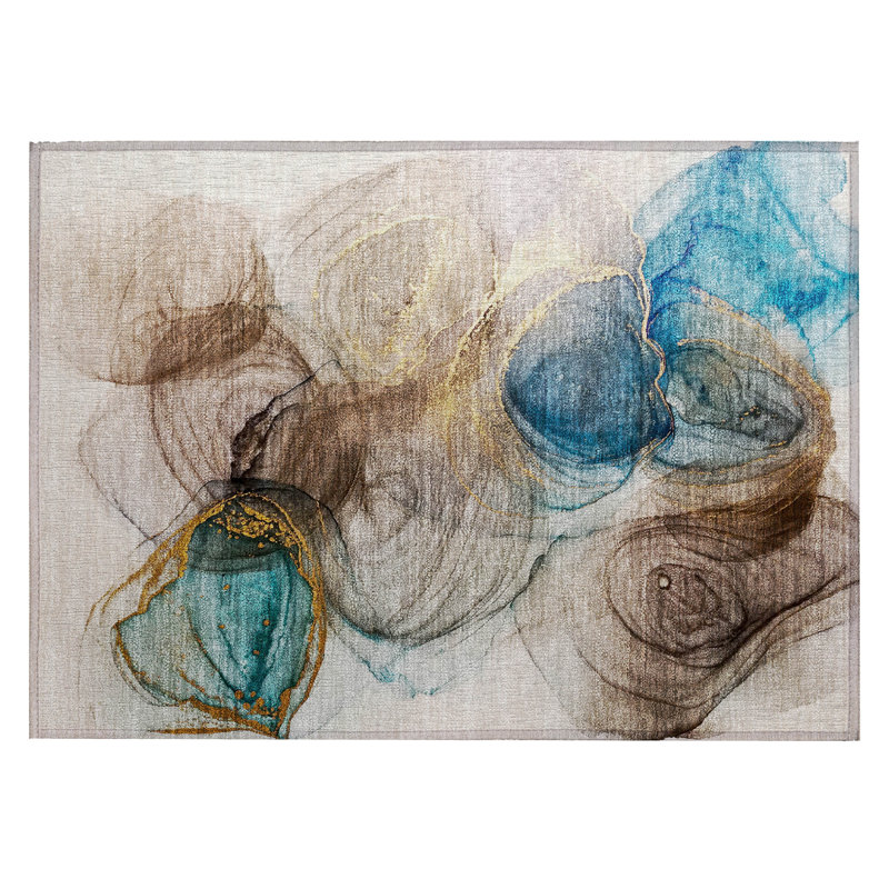 Kaysin Abstract Indoor / Outdoor Rug, Rectangle 1'8" x 2'6"